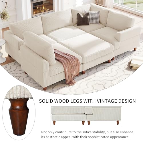 Oversized Modular Sectional Sofa with Movable Ottoman 7 Seater U652