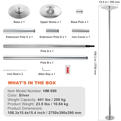 Stainless Steel Spinning Static Dancing Pole Z762513