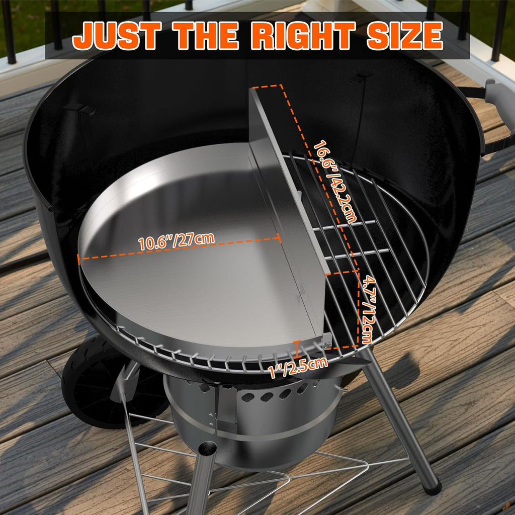 Stainless Steel Detachable Grill Drip Pan with Removable Charcoal Divider H72253