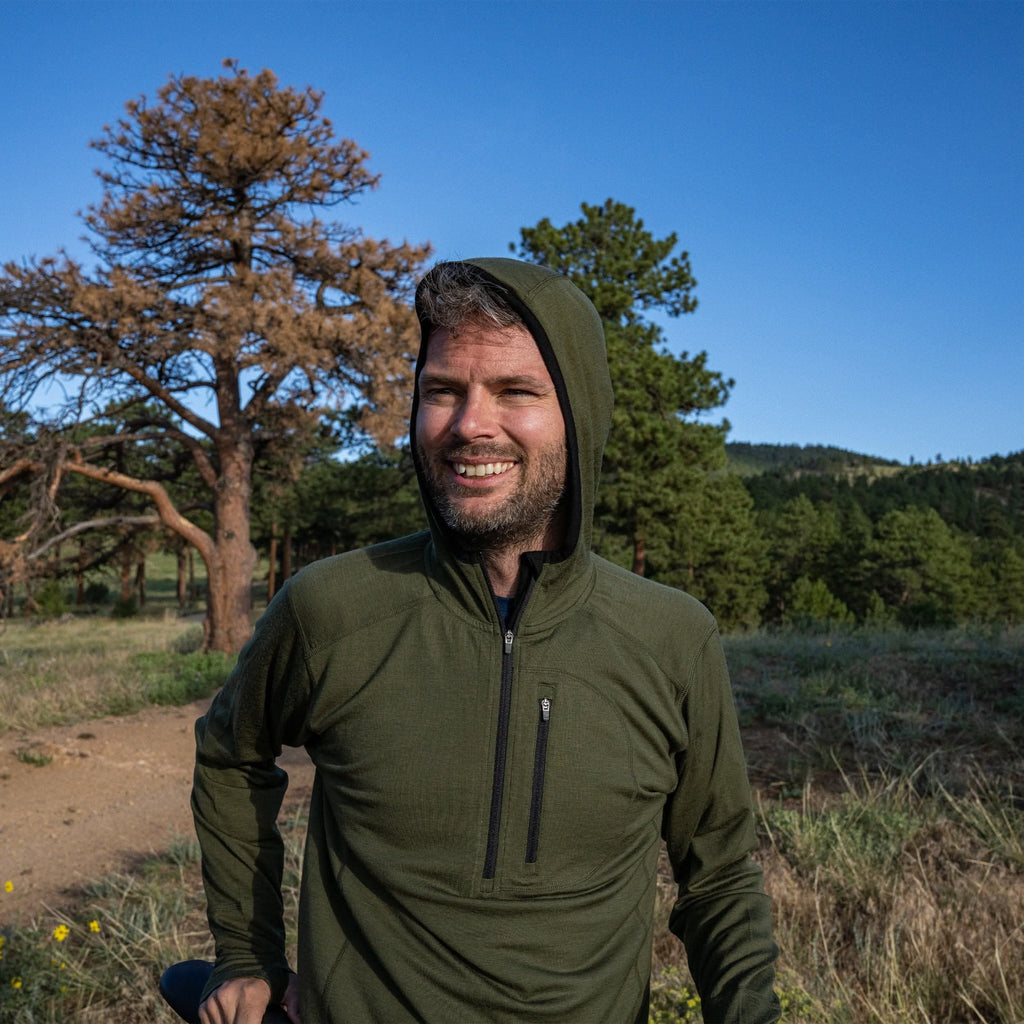Wool 1/4 Zip Merino Sun Hoodie W69608