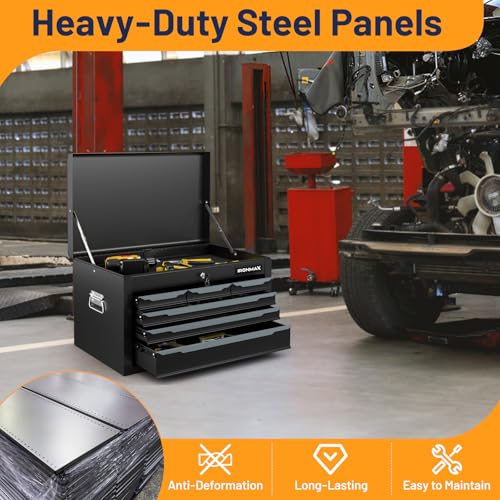 5-Drawer Rolling Steel Tool Chest with Lockable Wheels F756303