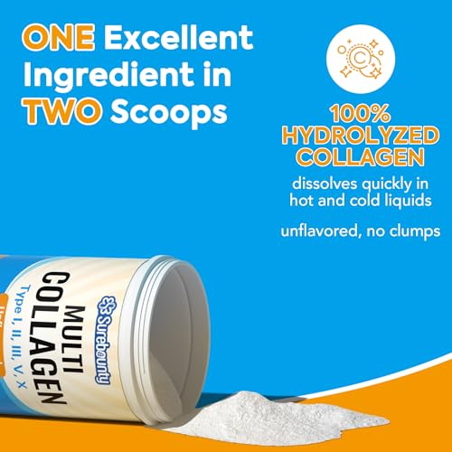 Unflavored Hydrolyzed Collagen Peptides Powder, 16oz F122