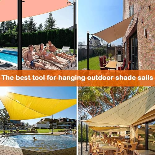 10FT Heavy Duty Steel Shade Sail Pole Kit 2pack Z8049