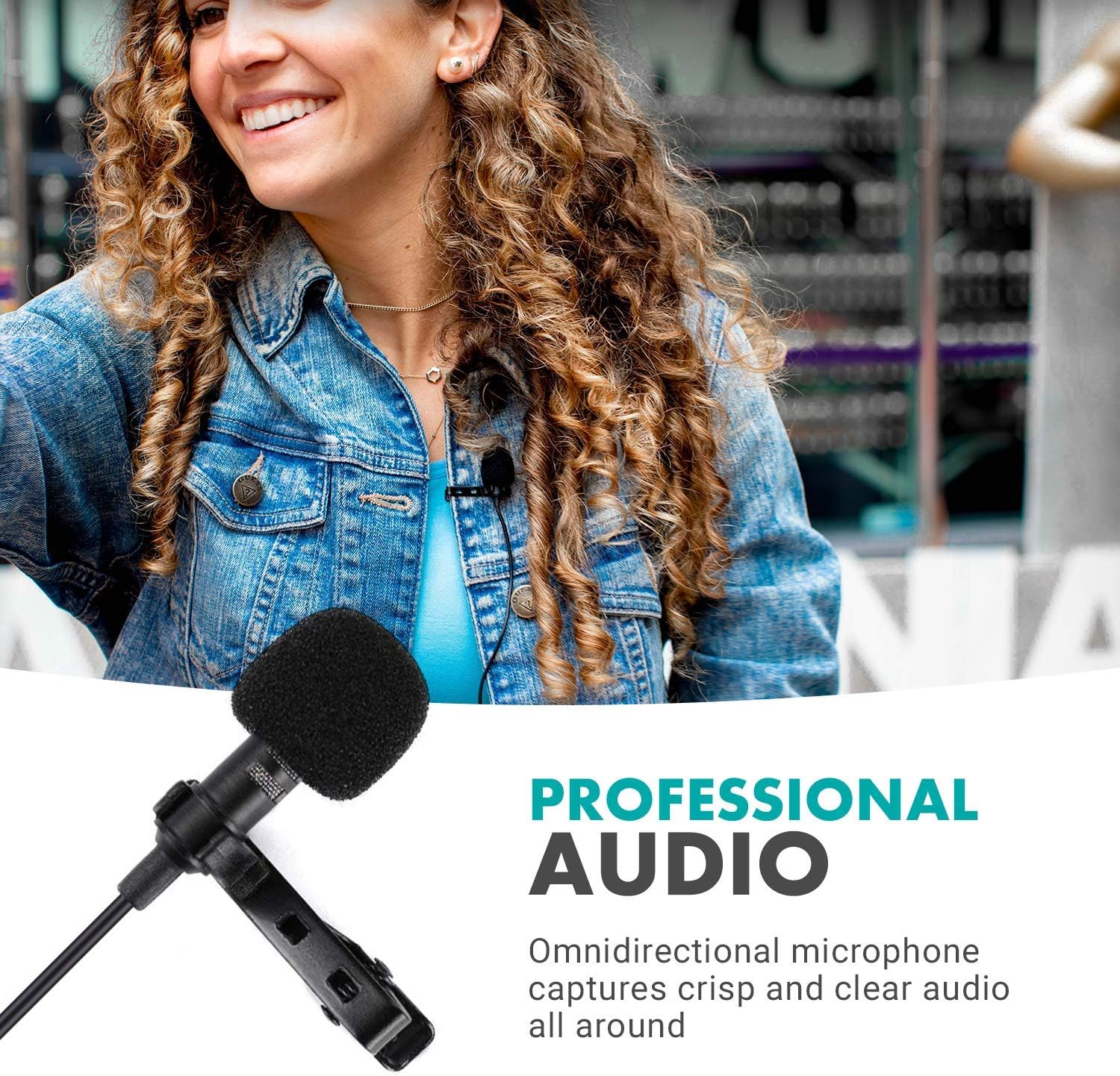 48-Channel UHF Wireless Lavalier Microphone System with 1 Receiver, 1 Transmitter, and 1 Lapel Microphone U472874