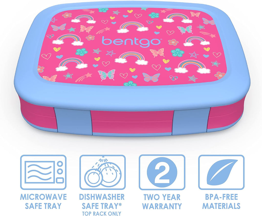Insulated Lunch Bag Set With Kids Bento-Style Lunch Box (Rainbows and Butterflies) N184100