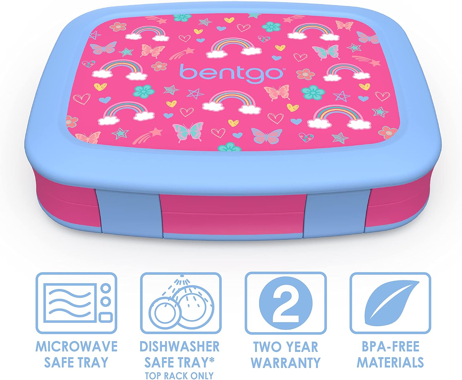 Insulated Lunch Bag Set With Kids Bento-Style Lunch Box (Rainbows and Butterflies) N184100