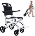 Ultra Light Folding Transport Wheelchair, 16lbs, Aluminum, Handbrakes, Support 220 Lbs Z340