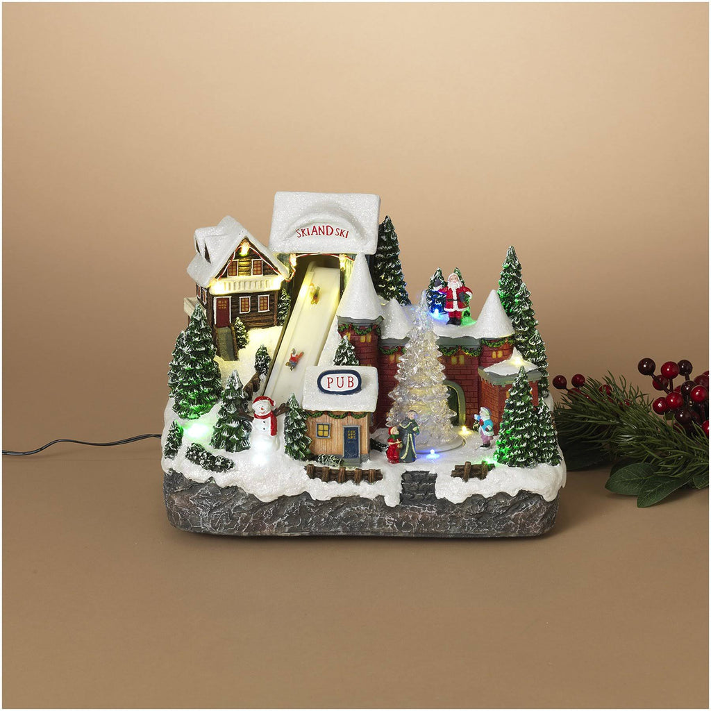 Animated Christmas Winter Ski Village F76310