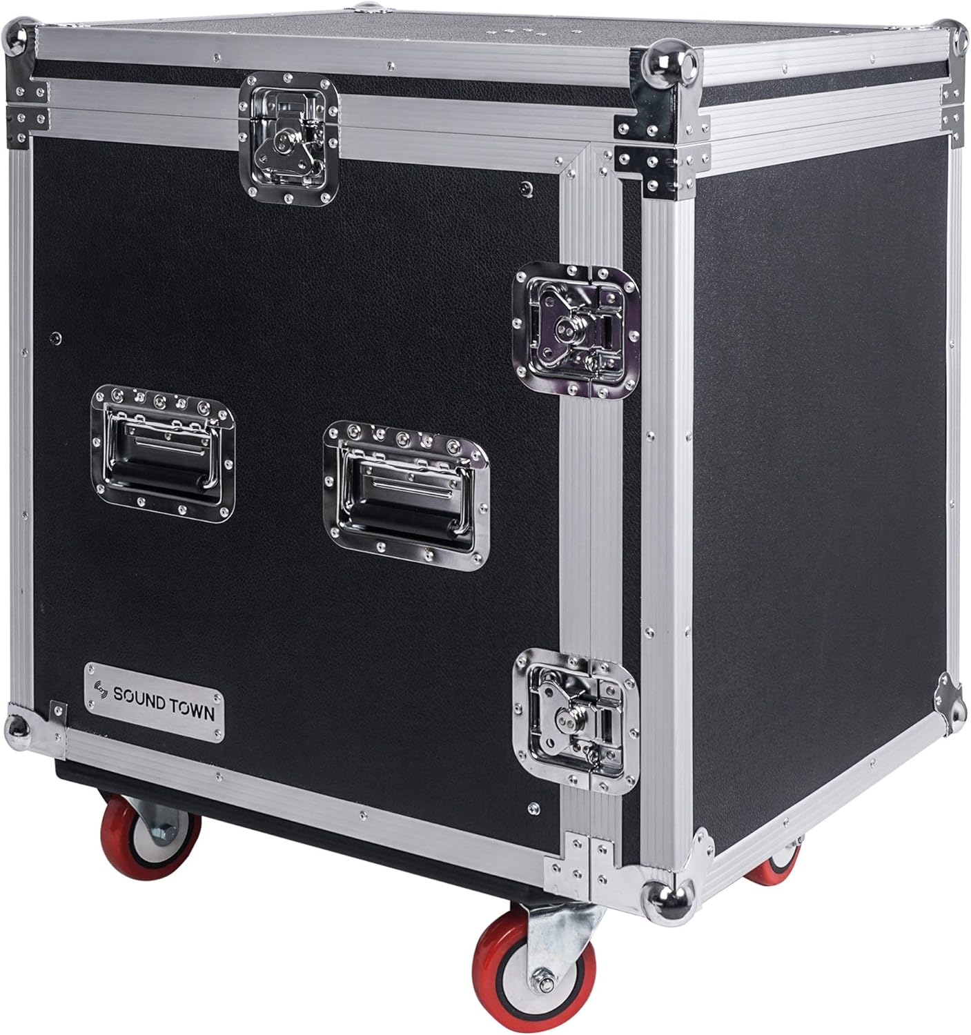 14U PA DJ Rack Case with 11U Slant Mixer Top and Casters V5747
