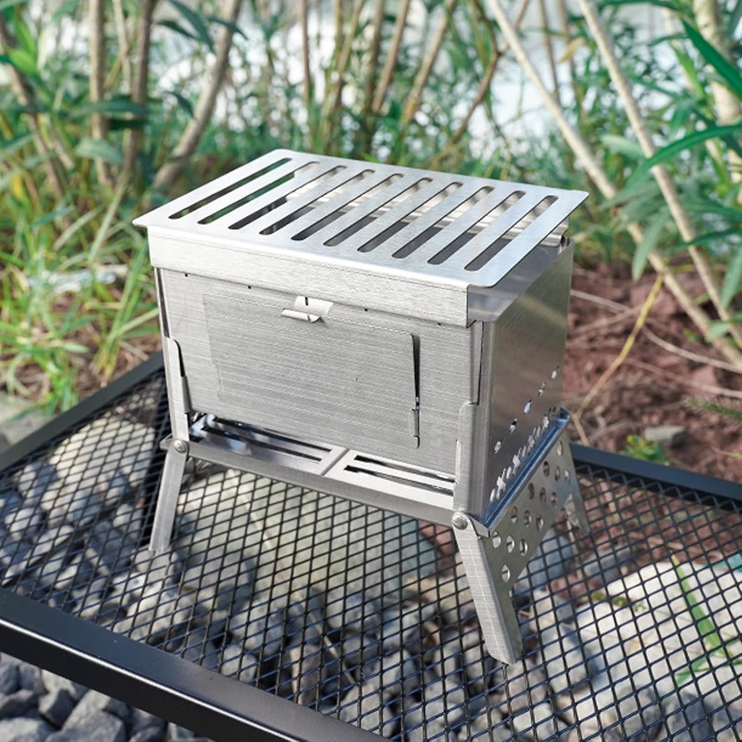 Folding Stainless Steel Wood Burning Stove G14737