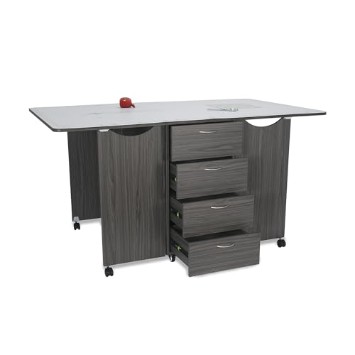 Ash White Cutting Table with Storage P68727