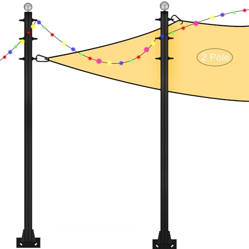 10FT Heavy Duty Steel Shade Sail Pole Kit 2pack Z8049