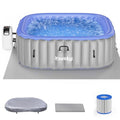 Inflatable Hot Tub 6-8 Person with 120 Bubble Jets, Durable PVC Material, 83" L x 83" W x 26" H Z581295