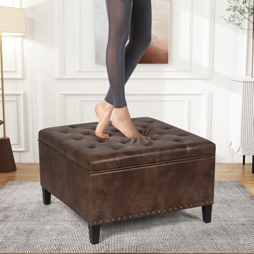 Dark Gray Fabric Storage Ottoman I293838