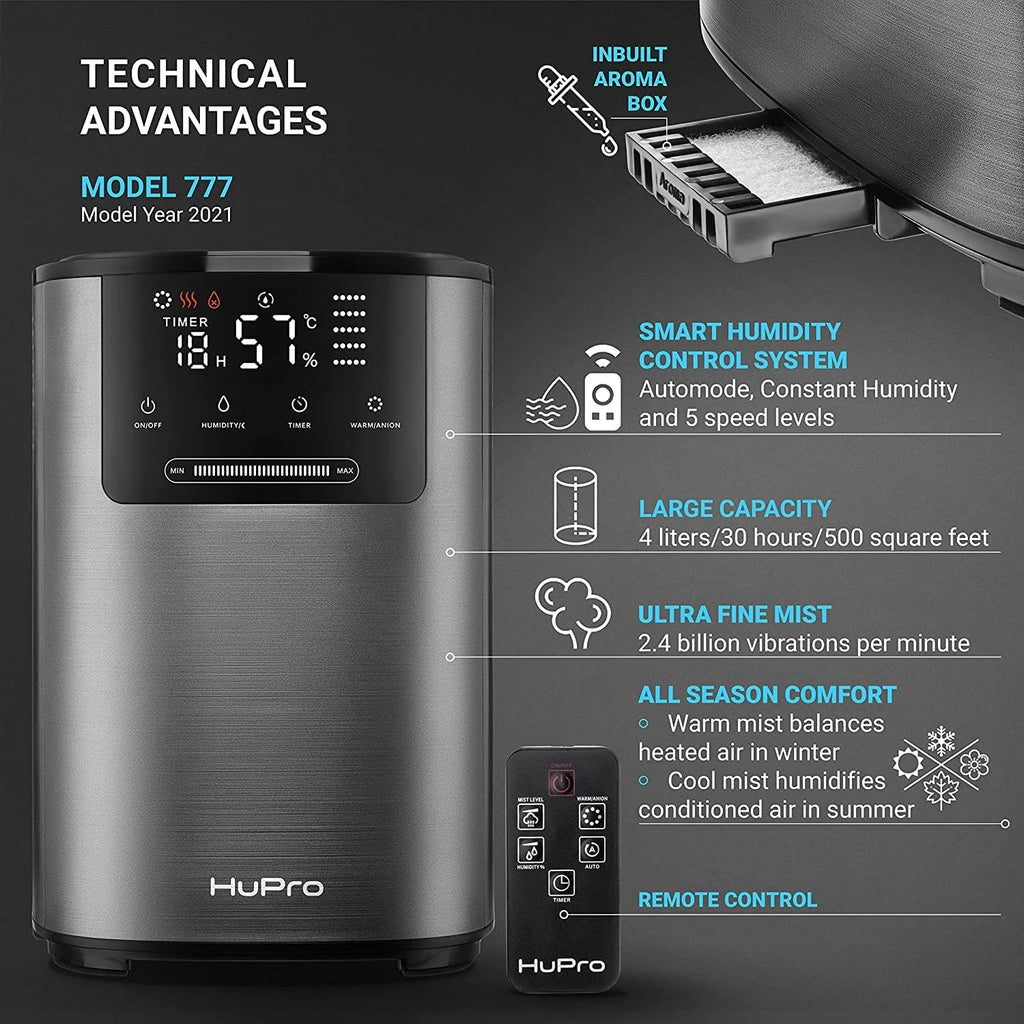 4L Top Fill Cool & Warm Air Ultrasonic Humidifier V8697