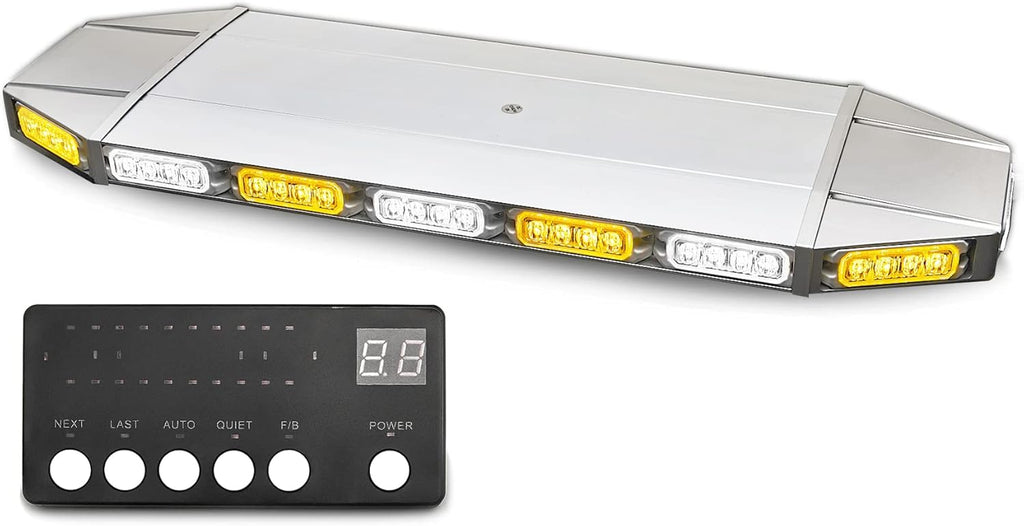 LED Rooftop Emergency Warning Strobe Light Bar Amber White W426