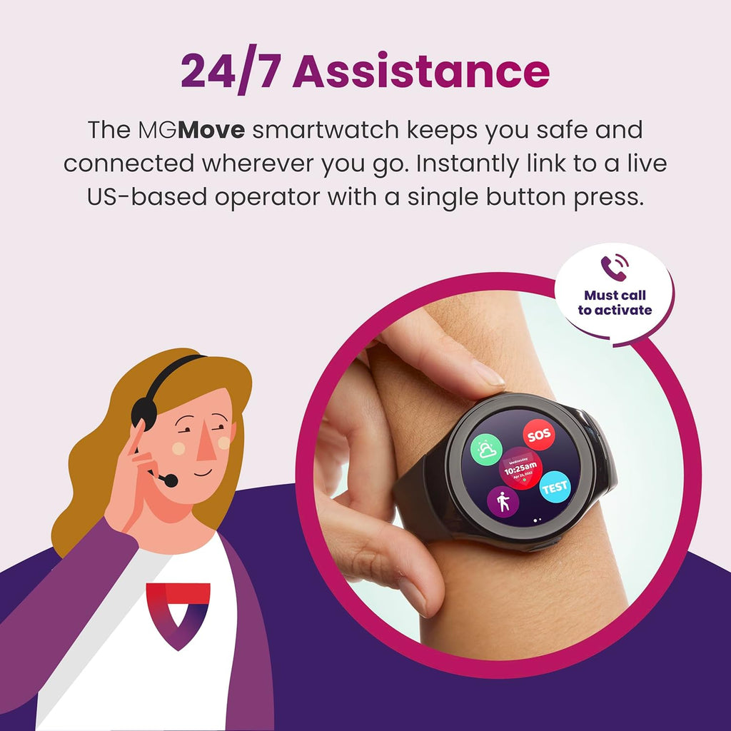 Water-Resistant 4G GPS Medical Alert Smartwatch for Seniors M528