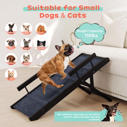 Wooden Adjustable Pet Ramp with Safety Rails C246502