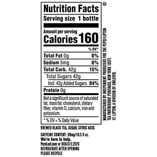 Zero Sugar Sweet Tea, 18.5 Fl Oz Bottles (Pack of 12) G198690