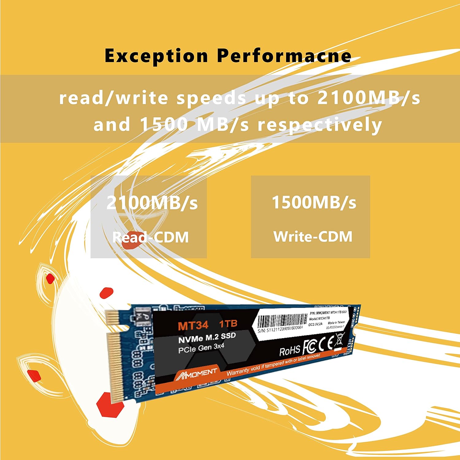 1TB NVMe M.2 2280 PCIe Gen 3x4 Internal Solid State Drive A609848