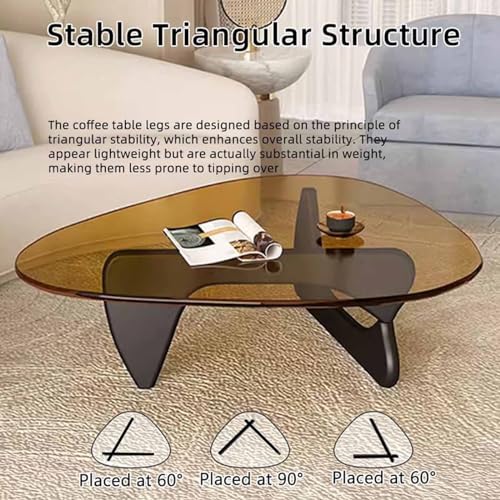 Glass Coffee Table with Solid Wood Base and Clear Glass Top M5105