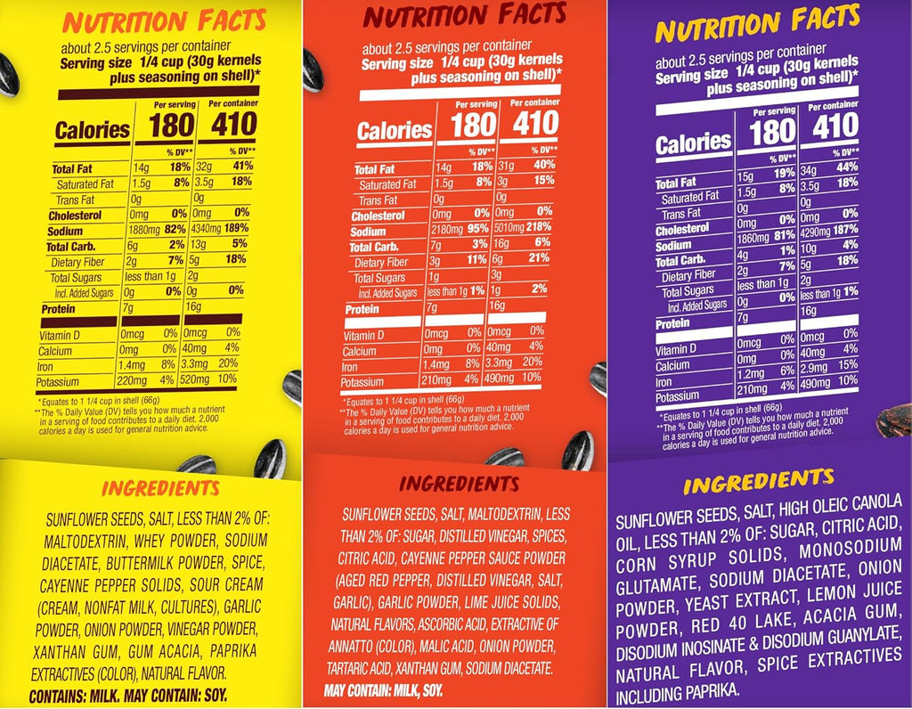 Sunflower Seeds Spicy Variety, 5.35 oz (Pack of 3) G689134