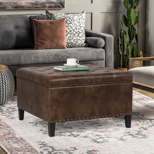 Dark Gray Fabric Storage Ottoman I293838