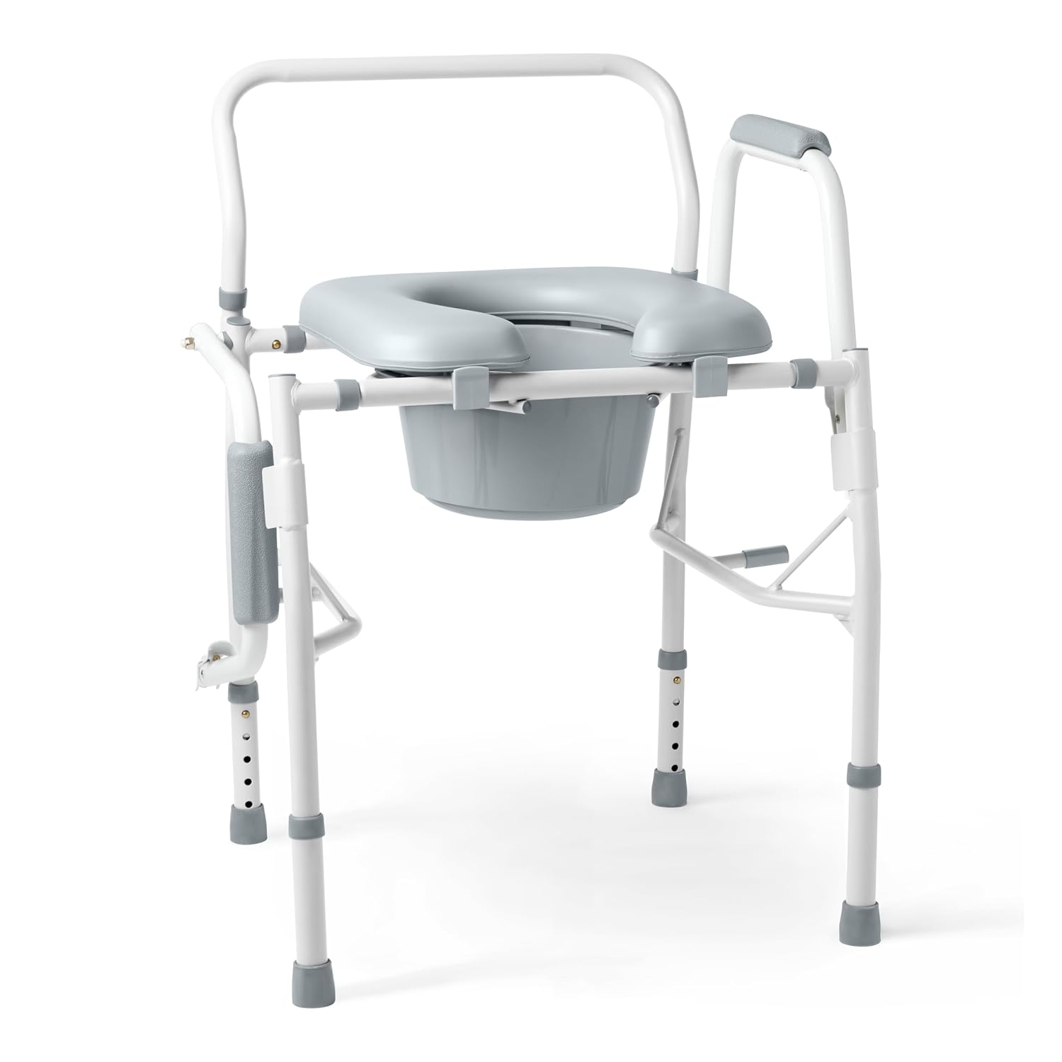 Drop Arm Commode Chair with Padded Seat, 350 lb. Weight Capacity J50476
