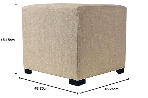 Grey Button Tufted Upholstered Ottoman T85235