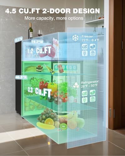 Silver 4.5 Cu.Ft Double Door Refrigerator with Freezer K4200