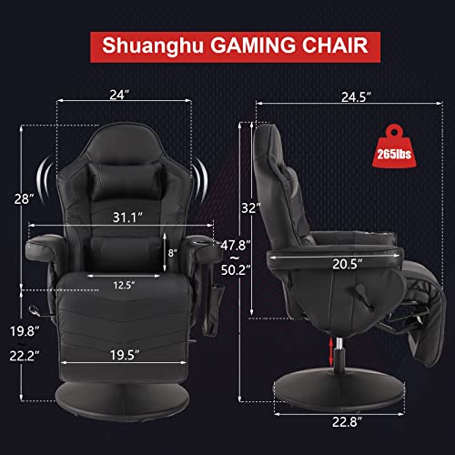 Blue PU Leather Gaming Recliner Chair with Massage D13961
