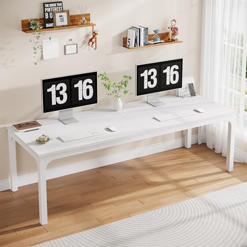 78.7" Extra Long Double Workstation Desk (Light Walnut) N227069