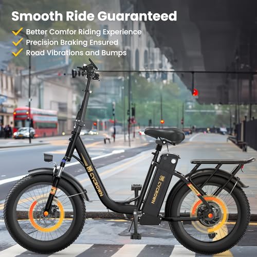 Electric Bike 1000W Peak Motor 48V 15.6Ah Removable Battery 20" Fat Tire 7-Speed H868637