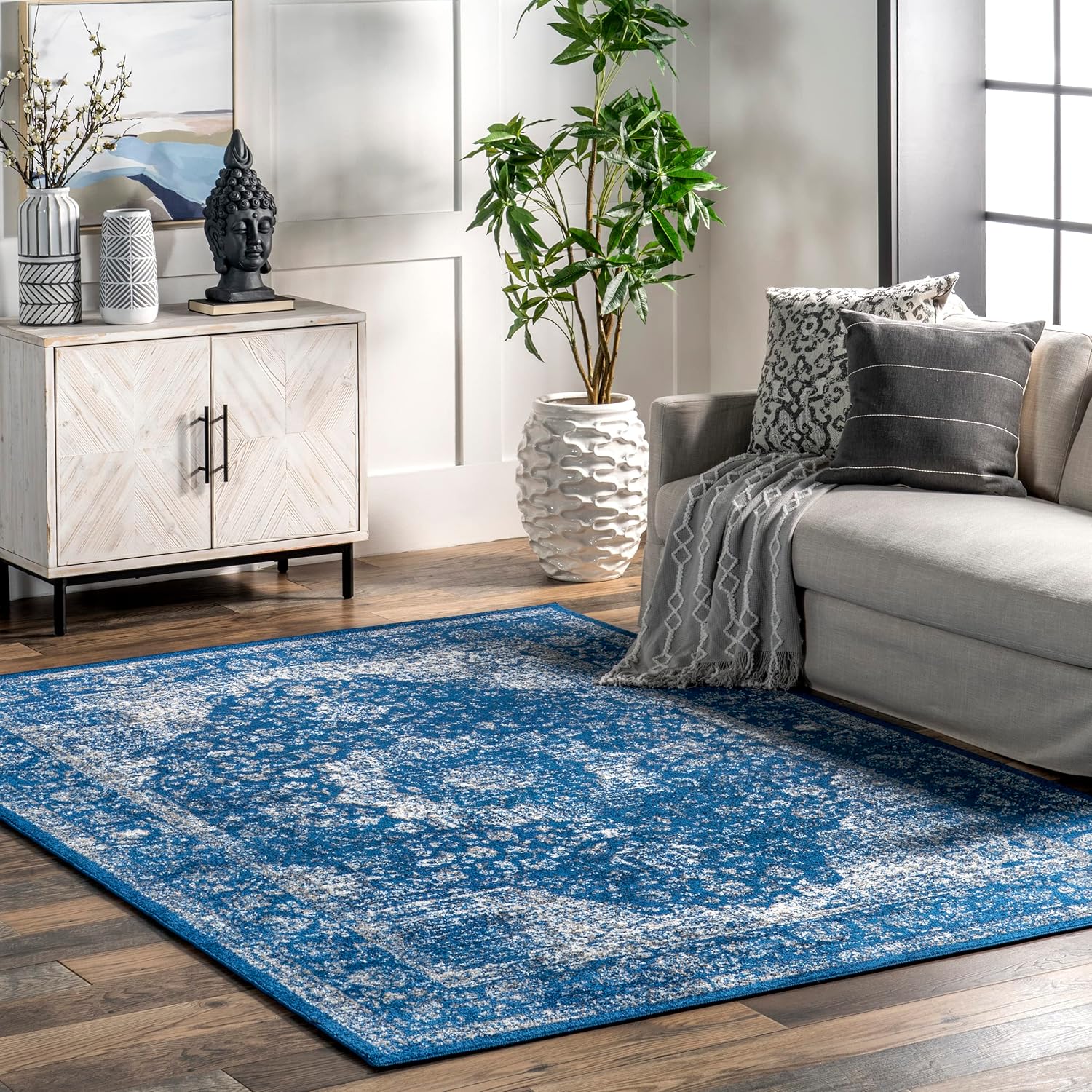 10x14 Dark Blue Area Rug D69150