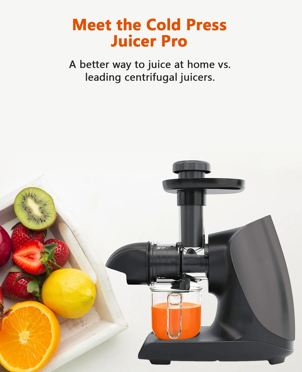 Cold Press Slow Juicer with Total Pulp Control (Black) Q48675