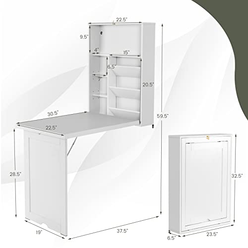 Black Foldable Wall Mounted Table D496
