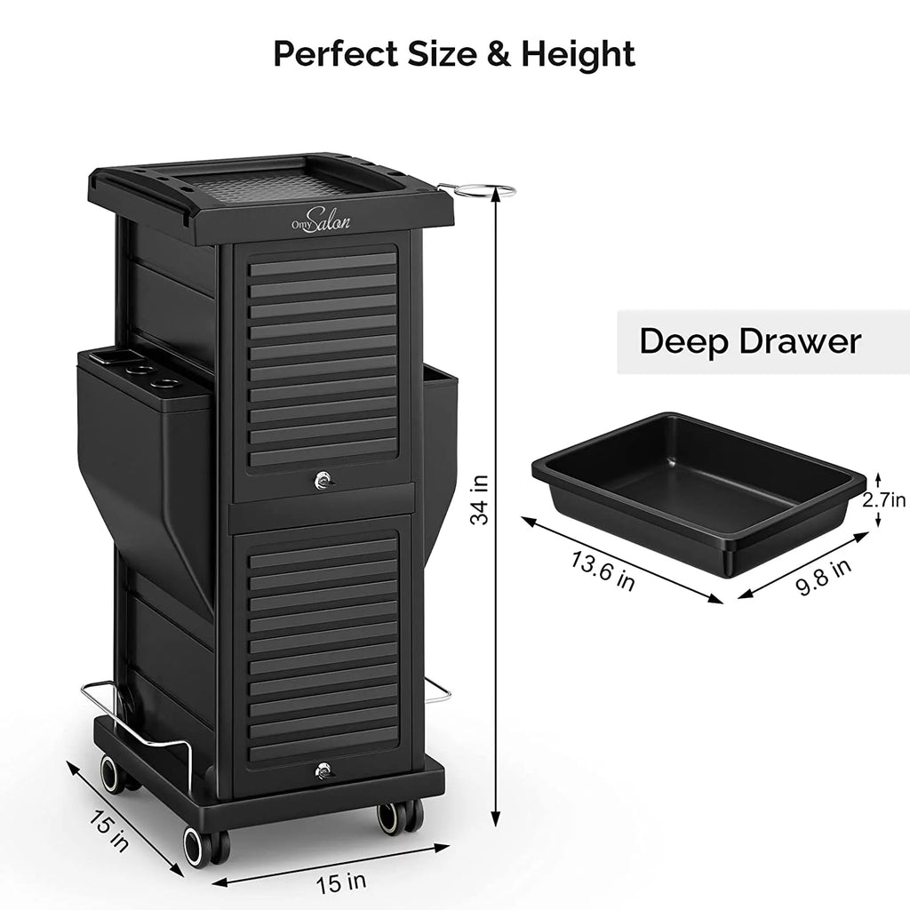 Salon Trolley with Lock 6 Drawers, Rolling Cart A270434