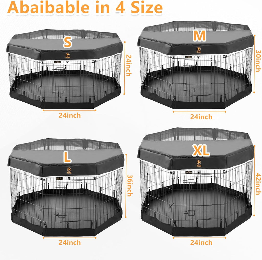 8 Panel 24" W x 36" H Foldable Metal Pet Playpen with Door H522