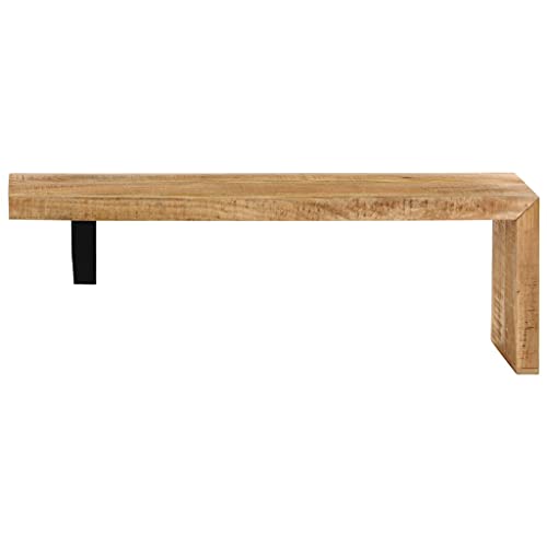 Solid Mango Wood TV Stand with Wrought Iron Legs, 45.3" L x 18" W x 15.7" H D322077