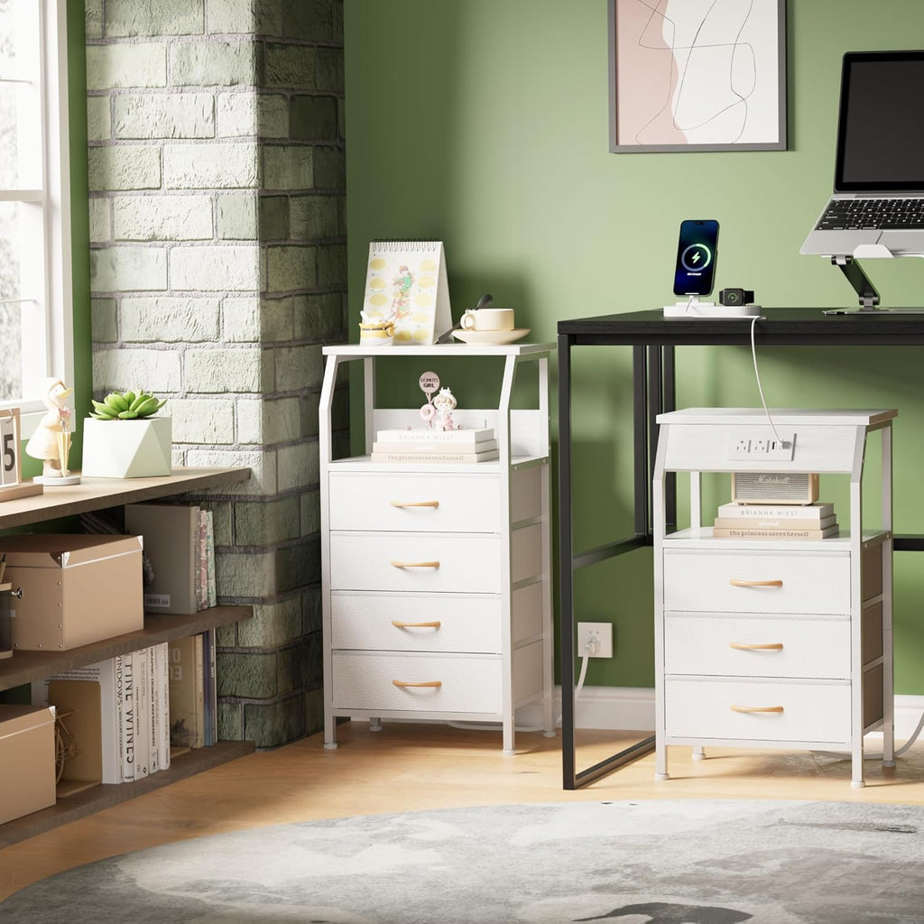 Nightstand Set of 2 with Charging Station and Led Light R120976