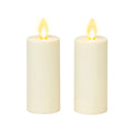 Realistic Artificial Moving Flame Votive Candle - Set of 2 - Ivory - 1.5" x 4" O897
