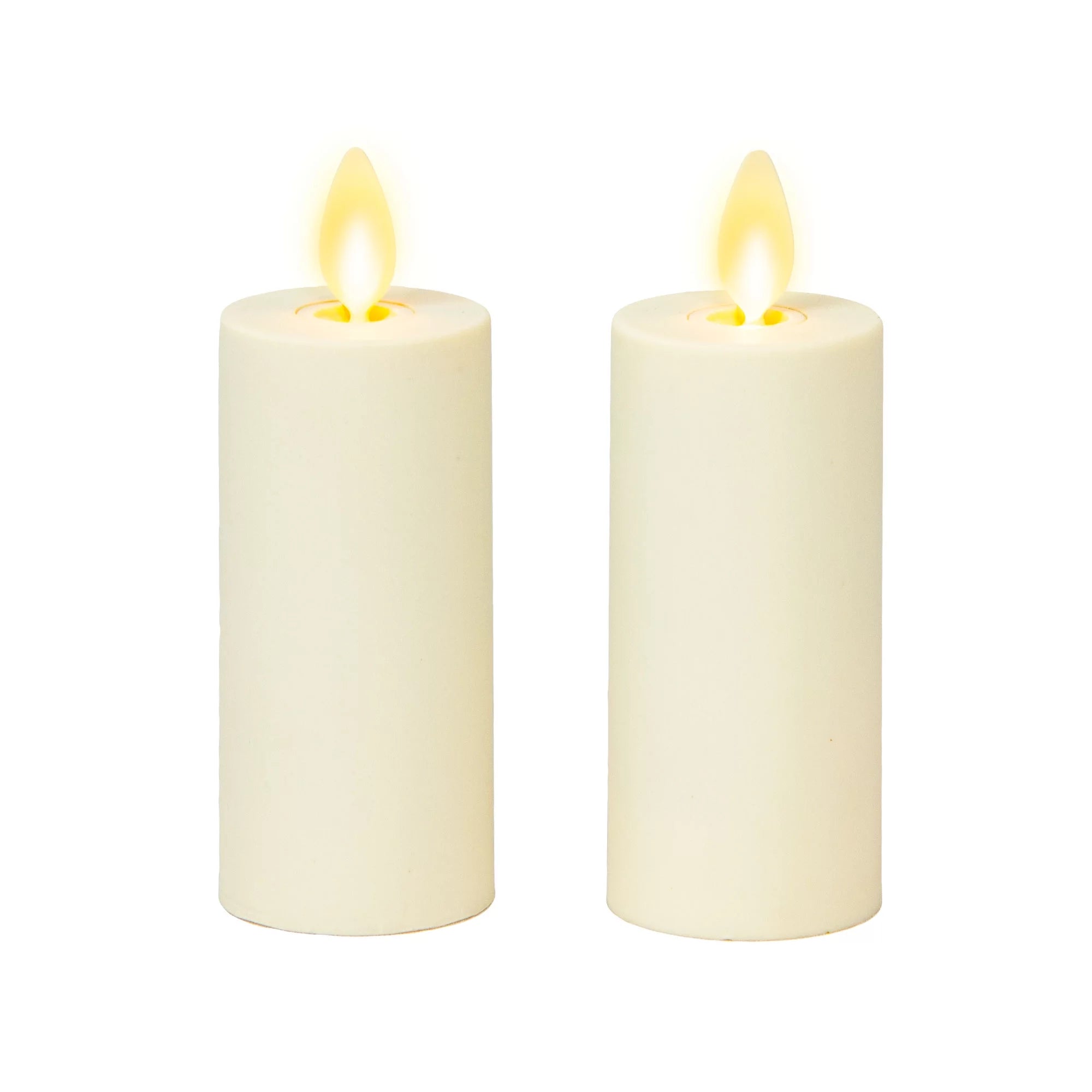 Realistic Artificial Moving Flame Votive Candle - Set of 2 - Ivory - 1.5" x 4" O897