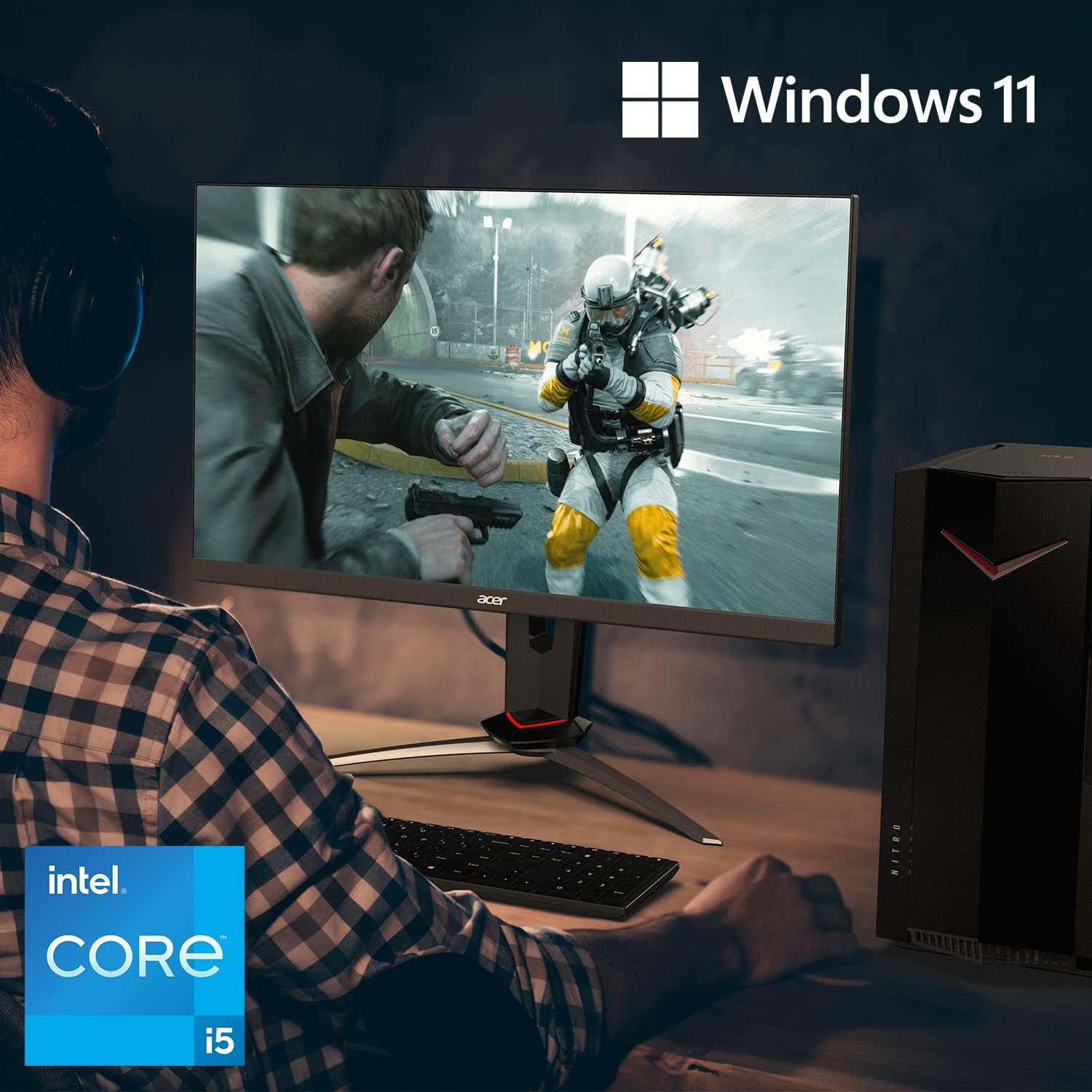 Gaming Desktop 12th Gen Intel Core i5-12400F NVIDIA GeForce RTX 3060 16GB DDR4 512GB SSD 1TB HDD Windows 11 Home R9357