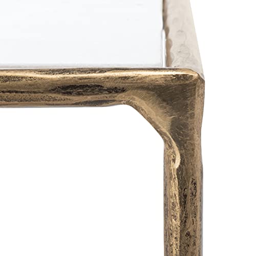 Brass Metal Tempered Glass Top Square End Table A867662