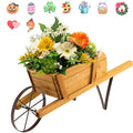 Red Wood Wagon Planter with 9 Magnetic Accessories M132576