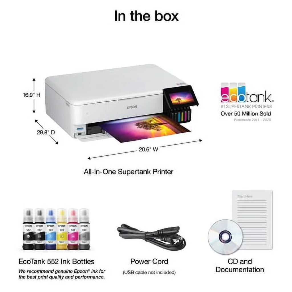 Wireless Wide-format Color All-in-One Supertank Printer with Scanner, Copier, Ethernet and 4.3-inch Color Touchscreen C70267