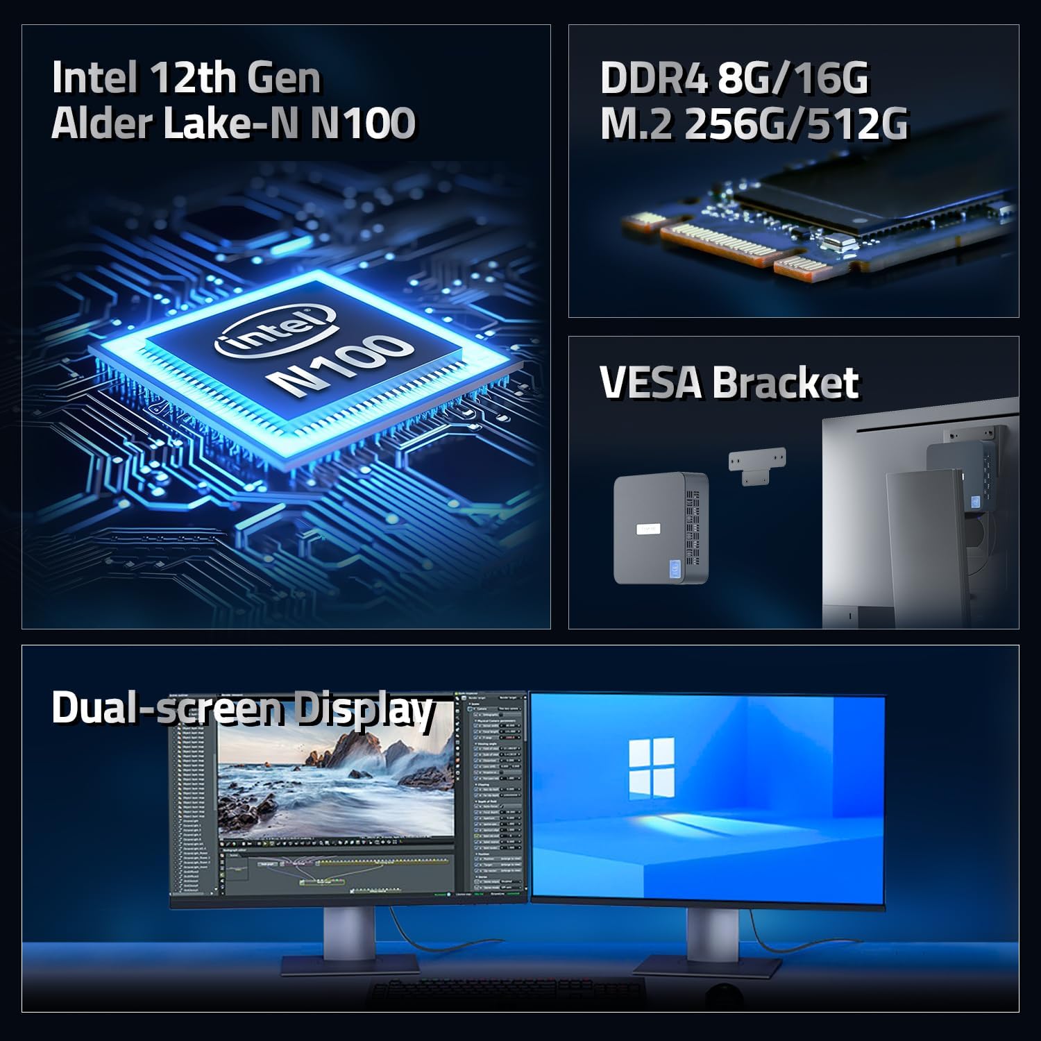 16GB DDR4 RAM 512GB SSD Mini PC X856574