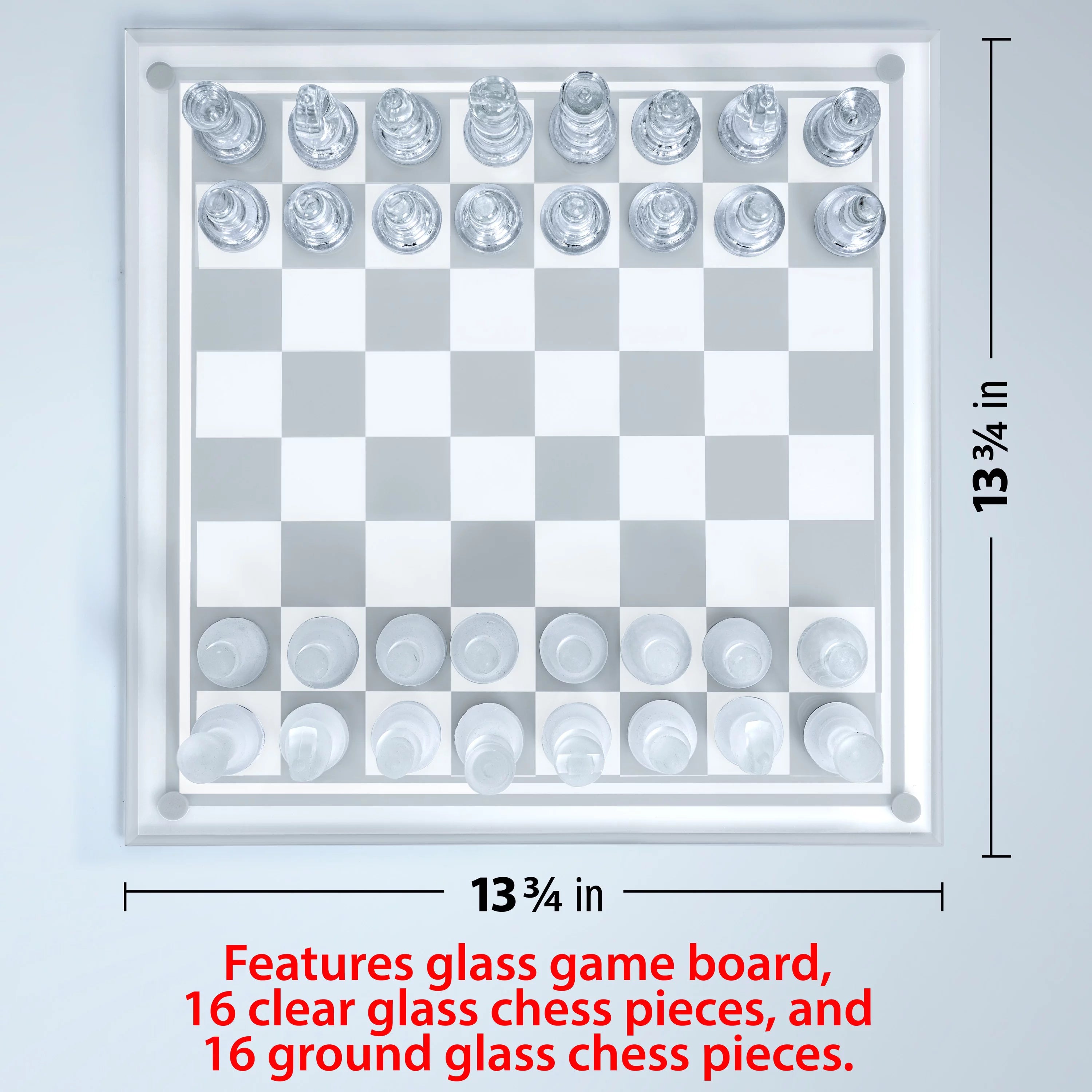 33 Pc Glass Chess Set L50537