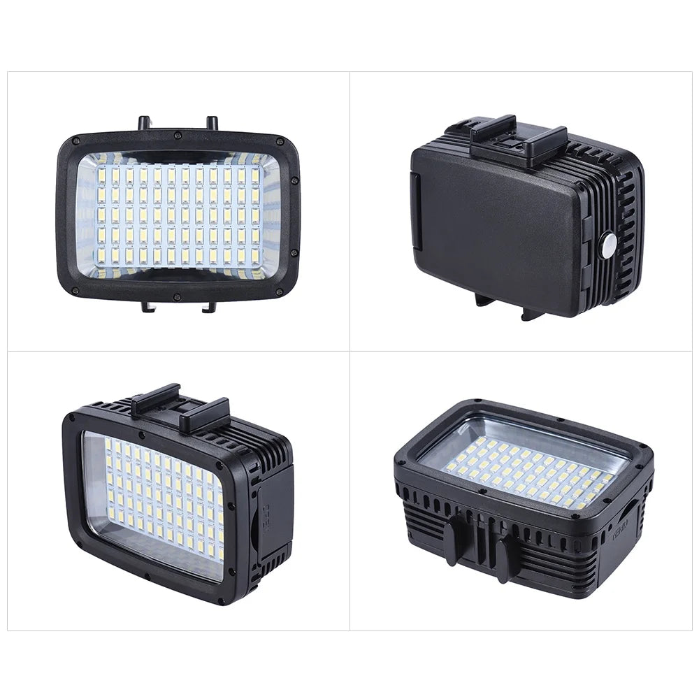 Ultra Bright 1800LM 3 Modes Waterproof Underwater 40m 5500K 60pcs Diving Fill-in Video Light with Hot Shoe Mount V6880