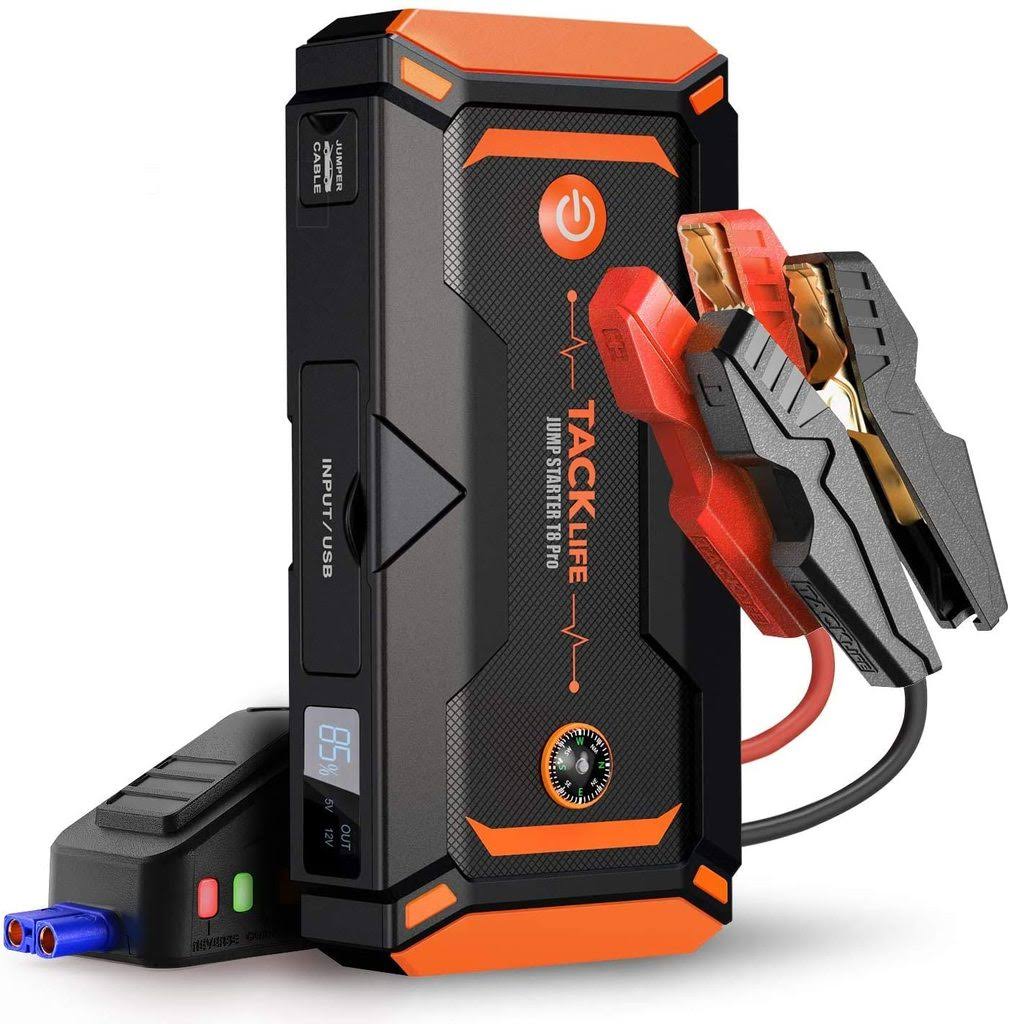 Orange 1200A Peak 18000mAh Water-Resistant Car Jump Starter with LCD Screen V467